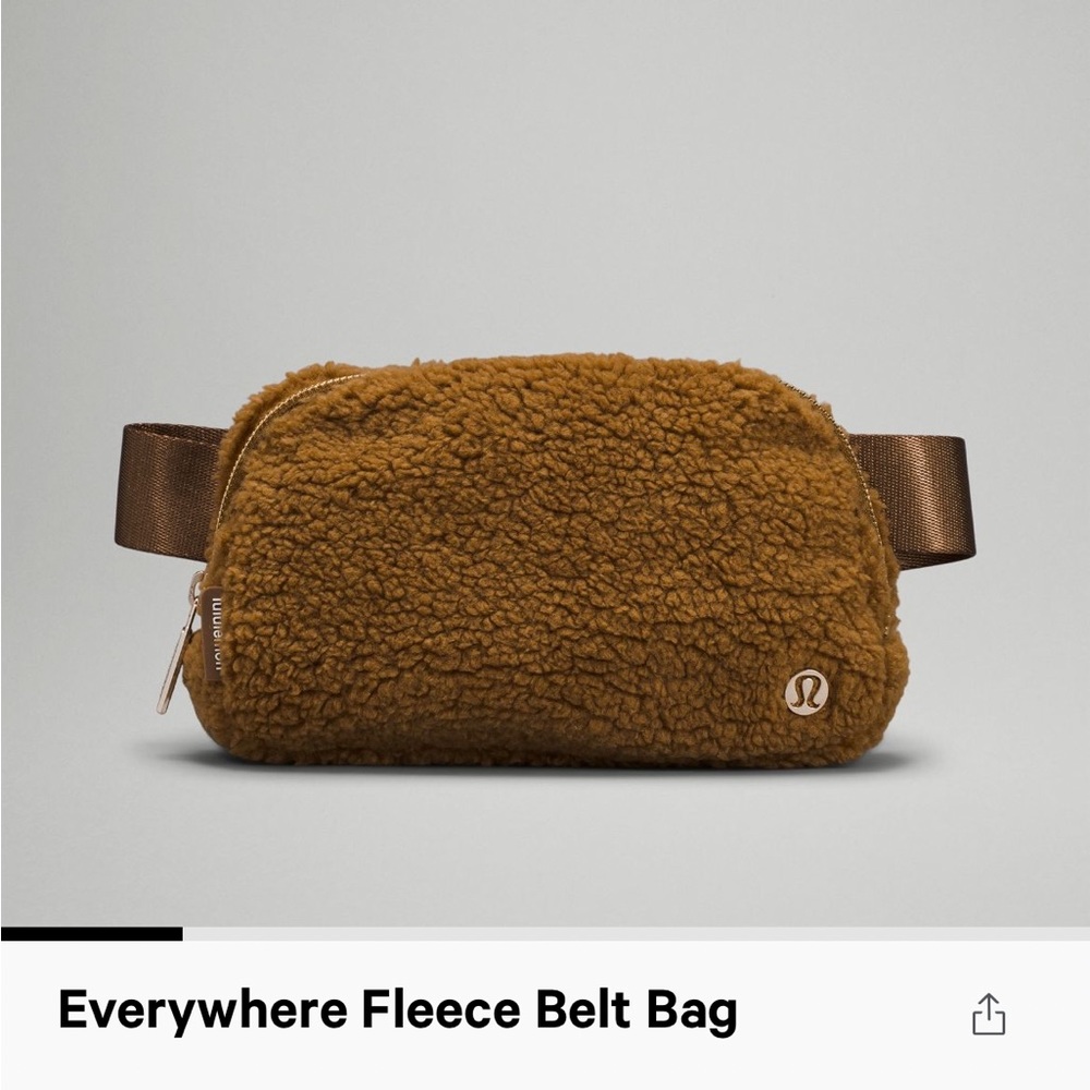 NWT Everywhere Fleece Belt Bag Burnt Caramel